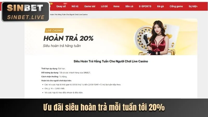 Thưởng Nạp Lại Hàng Tuần VIP